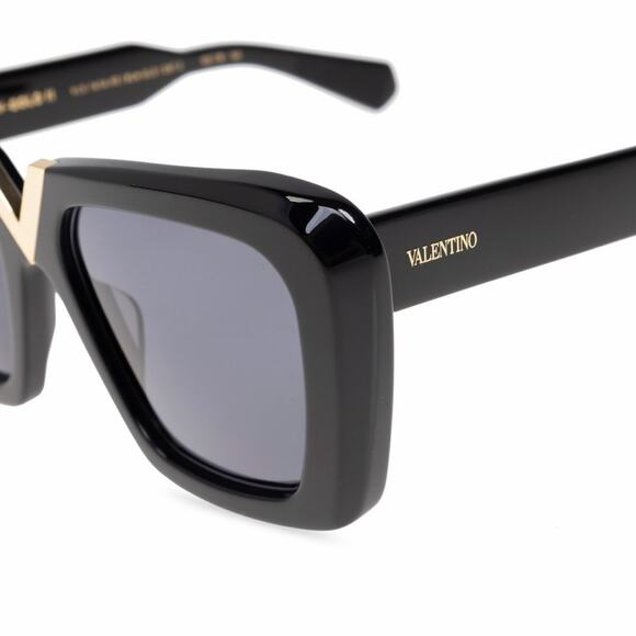 New! Valentino V GOLD || VLS 161A, Black Sunglasses with Gold Detail, Authentic main image 6
